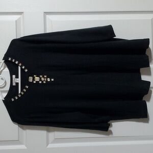 Luxe by Designers Originals Black Embellished Cardigan Women’s Plus 2X